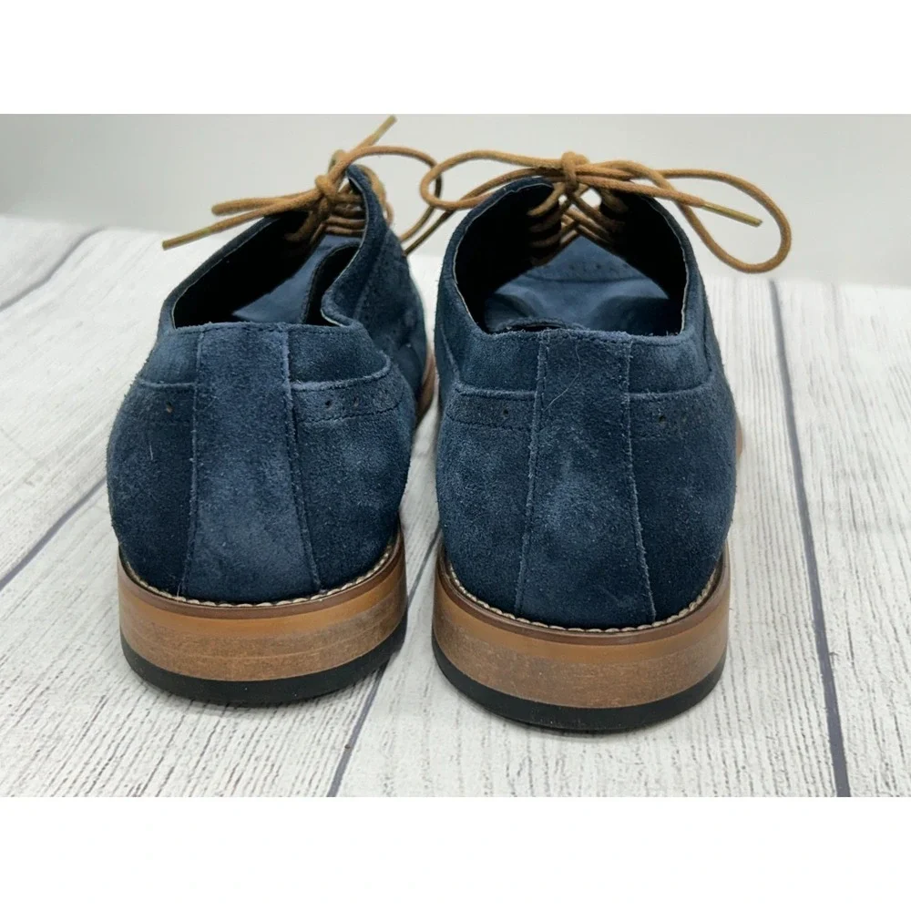 Stacy Adams Oxfords Mens 11 Blue‎ Leather Lace Up Cap Toe Dress Shoes